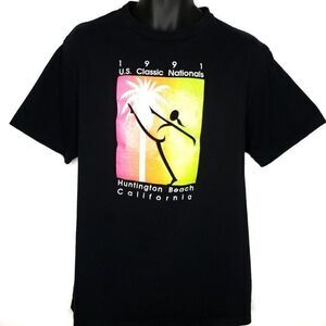 US Classic Nationals T Shirt Vintage 90s 1991 Gymnastics Huntington Beach Cali